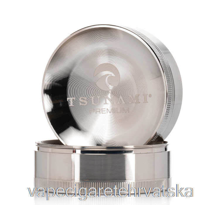 Vape Cigarete Tsunami 2,95 Inča 4-dijelni Utopljeni Gornji Mlin Srebrni (75 Mm)